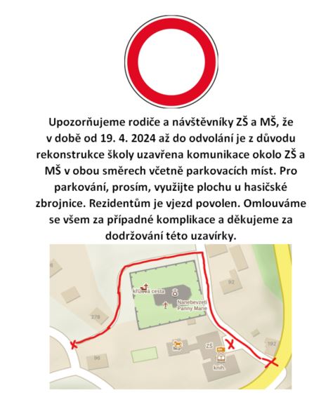 ZÁKAZ VJEZDU KE ŠKOLE